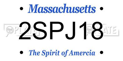 2SPJ18 Massachusetts License Plate