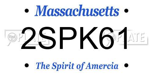 2SPK61 Massachusetts License Plate