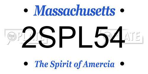 2SPL54 Massachusetts License Plate
