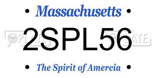 2SPL56 Massachusetts License Plate