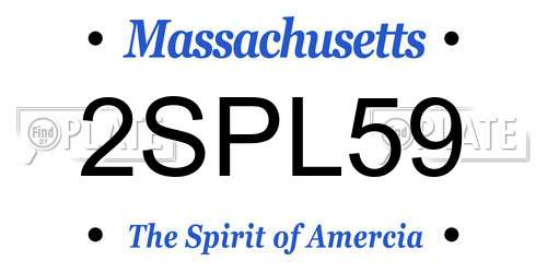 2SPL59 Massachusetts License Plate