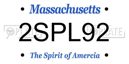 2SPL92 Massachusetts License Plate