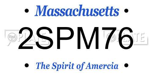 2SPM76 Massachusetts License Plate