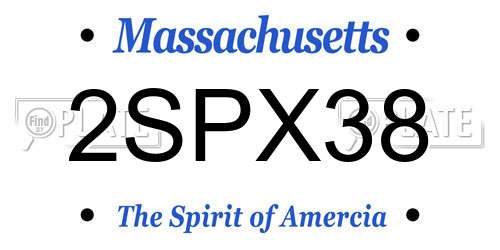 2SPX38 Massachusetts License Plate