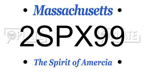 2SPX99 Massachusetts License Plate
