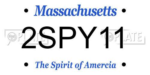 2SPY11 Massachusetts License Plate