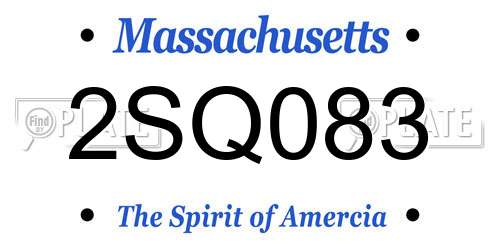2SQ083 Massachusetts License Plate