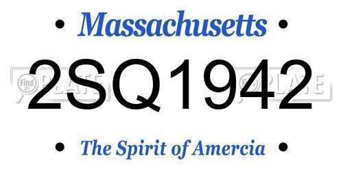 2SQ1942 Massachusetts License Plate