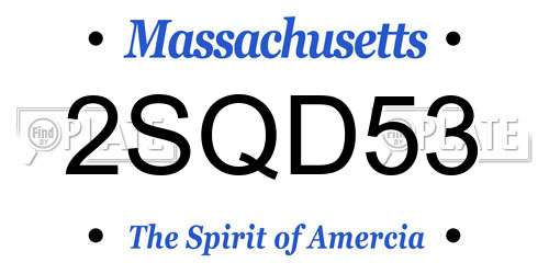 2SQD53 Massachusetts License Plate