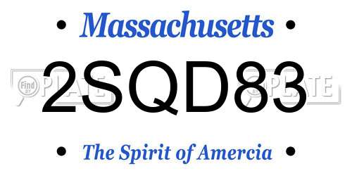 2SQD83 Massachusetts License Plate