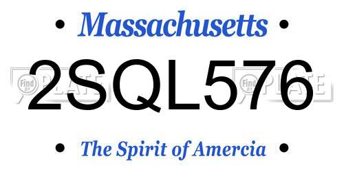 2SQL576 Massachusetts License Plate