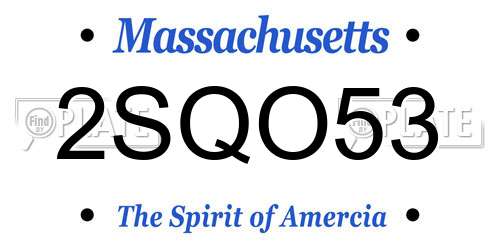 2SQO53 Massachusetts License Plate