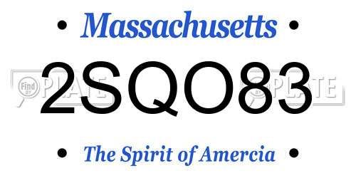 2SQO83 Massachusetts License Plate
