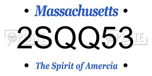 2SQQ53 Massachusetts License Plate