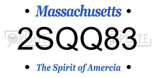 2SQQ83 Massachusetts License Plate
