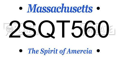 2SQT560 Massachusetts License Plate