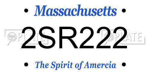 2SR222 Massachusetts License Plate