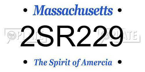 2SR229 Massachusetts License Plate