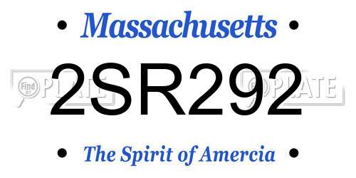 2SR292 Massachusetts License Plate