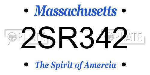 2SR342 Massachusetts License Plate