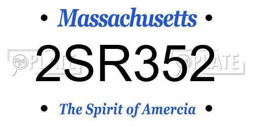 2SR352 Massachusetts License Plate