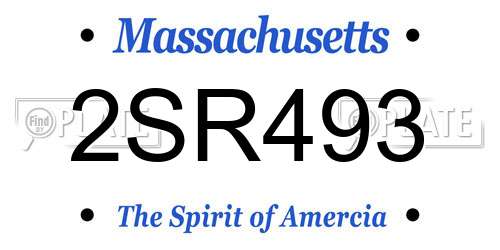 2SR493 Massachusetts License Plate