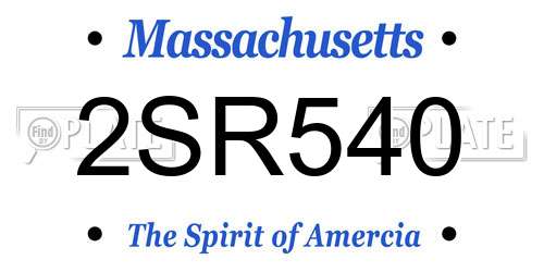 2SR540 Massachusetts License Plate