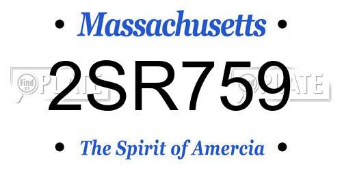 2SR759 Massachusetts License Plate