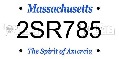 2SR785 Massachusetts License Plate
