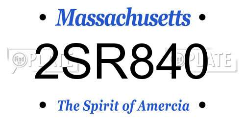 2SR840 Massachusetts License Plate