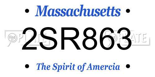 2SR863 Massachusetts License Plate