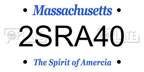2SRA40 Massachusetts License Plate
