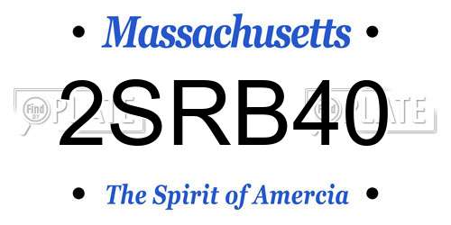 2SRB40 Massachusetts License Plate