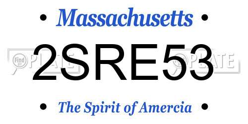 2SRE53 Massachusetts License Plate