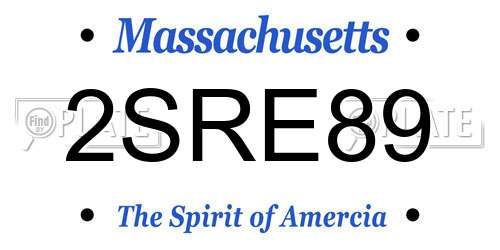 2SRE89 Massachusetts License Plate