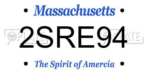2SRE94 Massachusetts License Plate