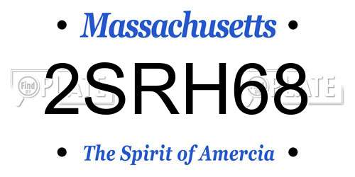 2SRH68 Massachusetts License Plate