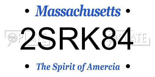 2SRK84 Massachusetts License Plate