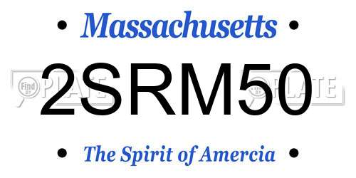 2SRM50 Massachusetts License Plate