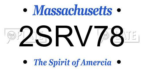 2SRV78 Massachusetts License Plate
