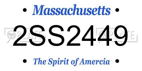 2SS2449 Massachusetts License Plate