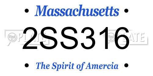 2SS316 Massachusetts License Plate