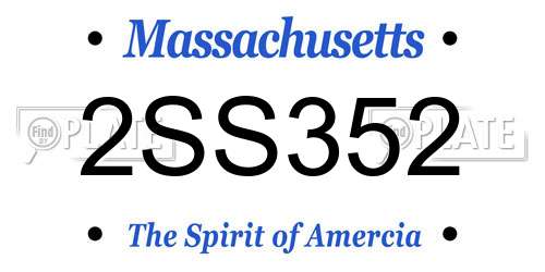 2SS352 Massachusetts License Plate