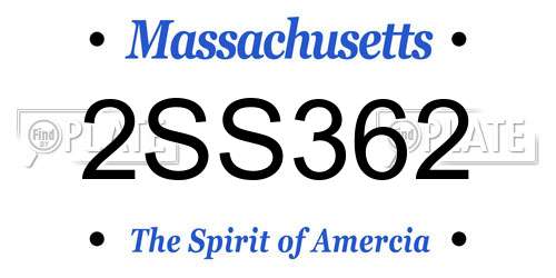 2SS362 Massachusetts License Plate
