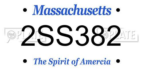 2SS382 Massachusetts License Plate
