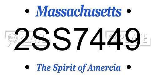 2SS7449 Massachusetts License Plate