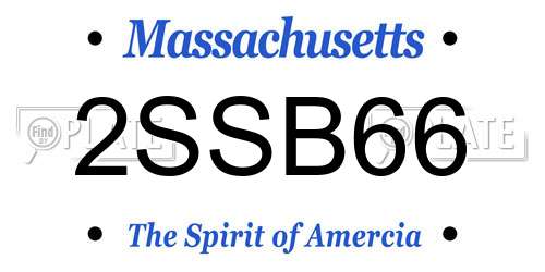 2SSB66 Massachusetts License Plate