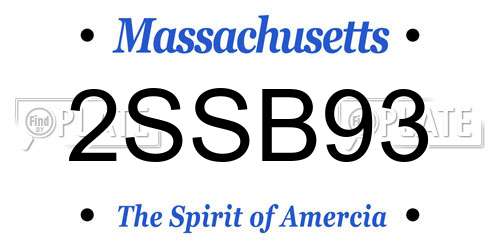 2SSB93 Massachusetts License Plate