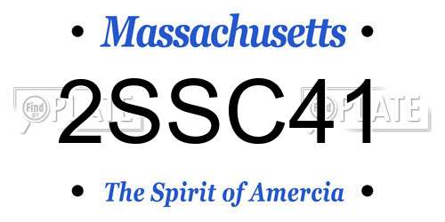 2SSC41 Massachusetts License Plate