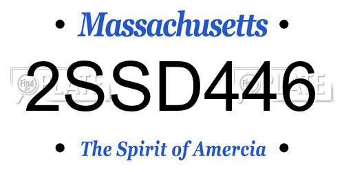 2SSD446 Massachusetts License Plate